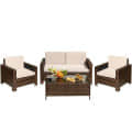 Argo Wicker Outdoor Patio Furniture Set with Table - front_view