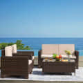 Argo Wicker Outdoor Patio Furniture Set with Table - rear_view