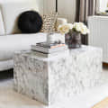 Orleans Coffee Table in White Marble Colour - photo