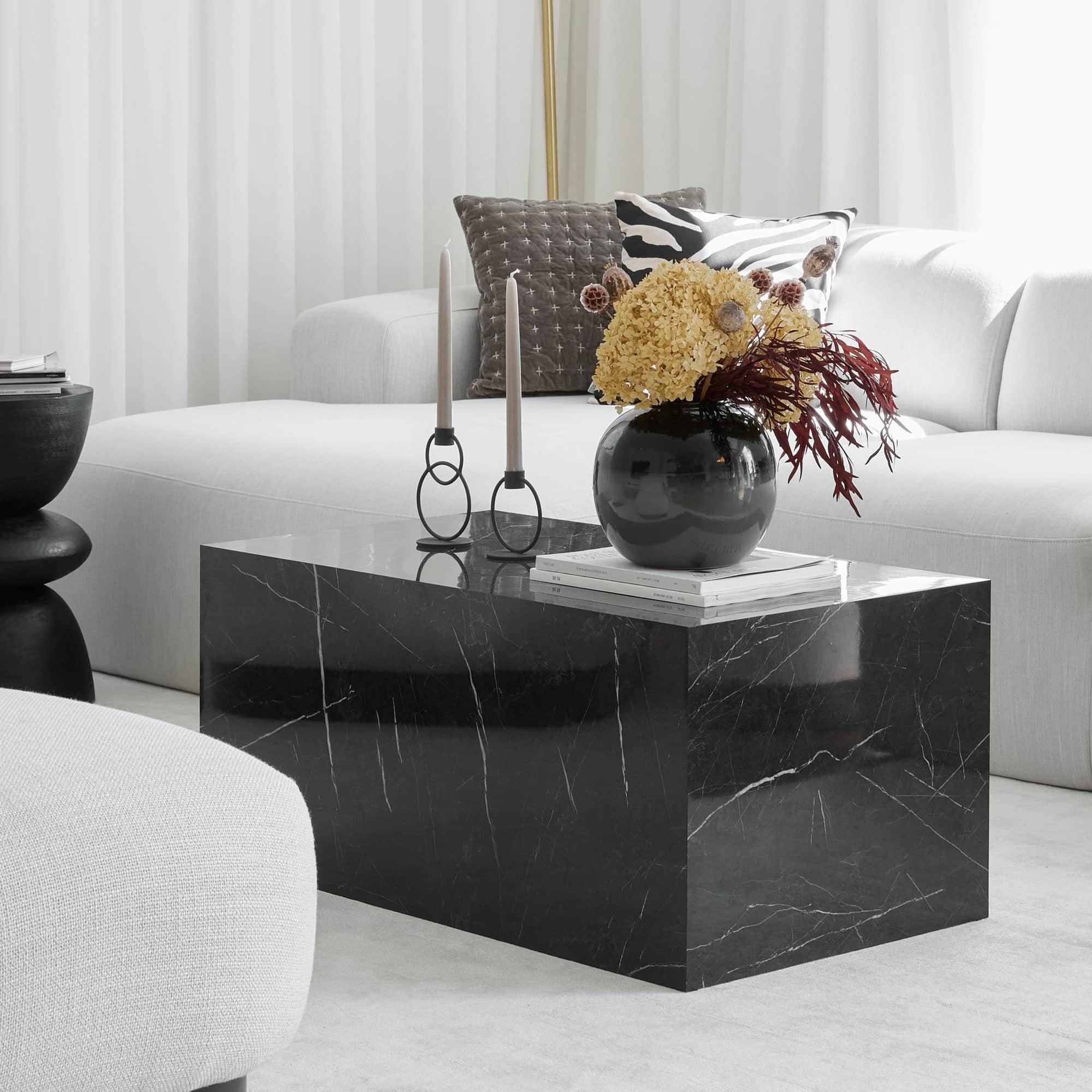 Orleans Coffee Table in Black Marble Colour - rear_view