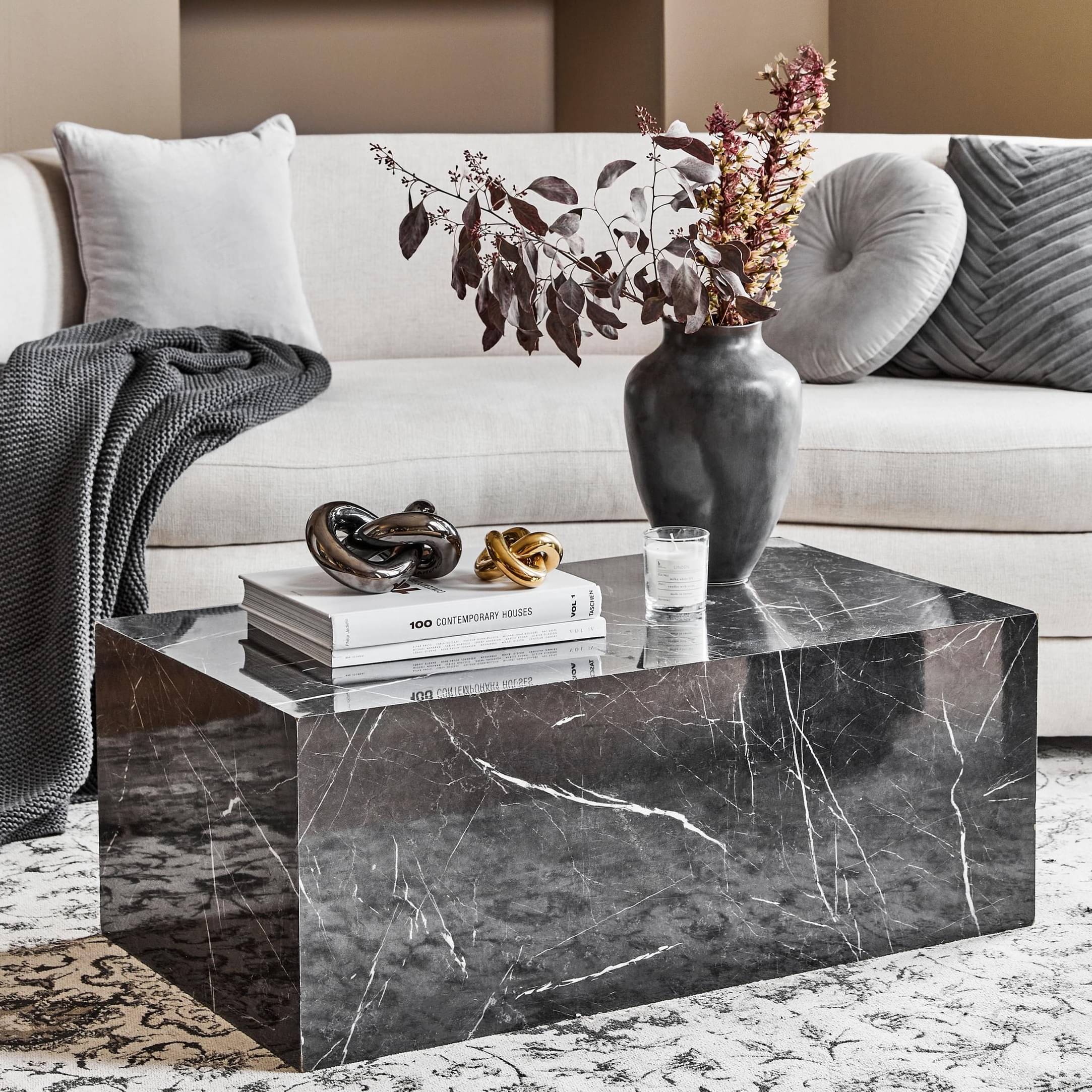 Orleans Coffee Table in Black Marble Colour