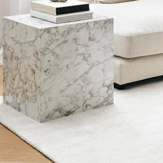 Barcelona End Table in White Finish