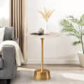 Bristol End Table In White & Gold Colour - photo