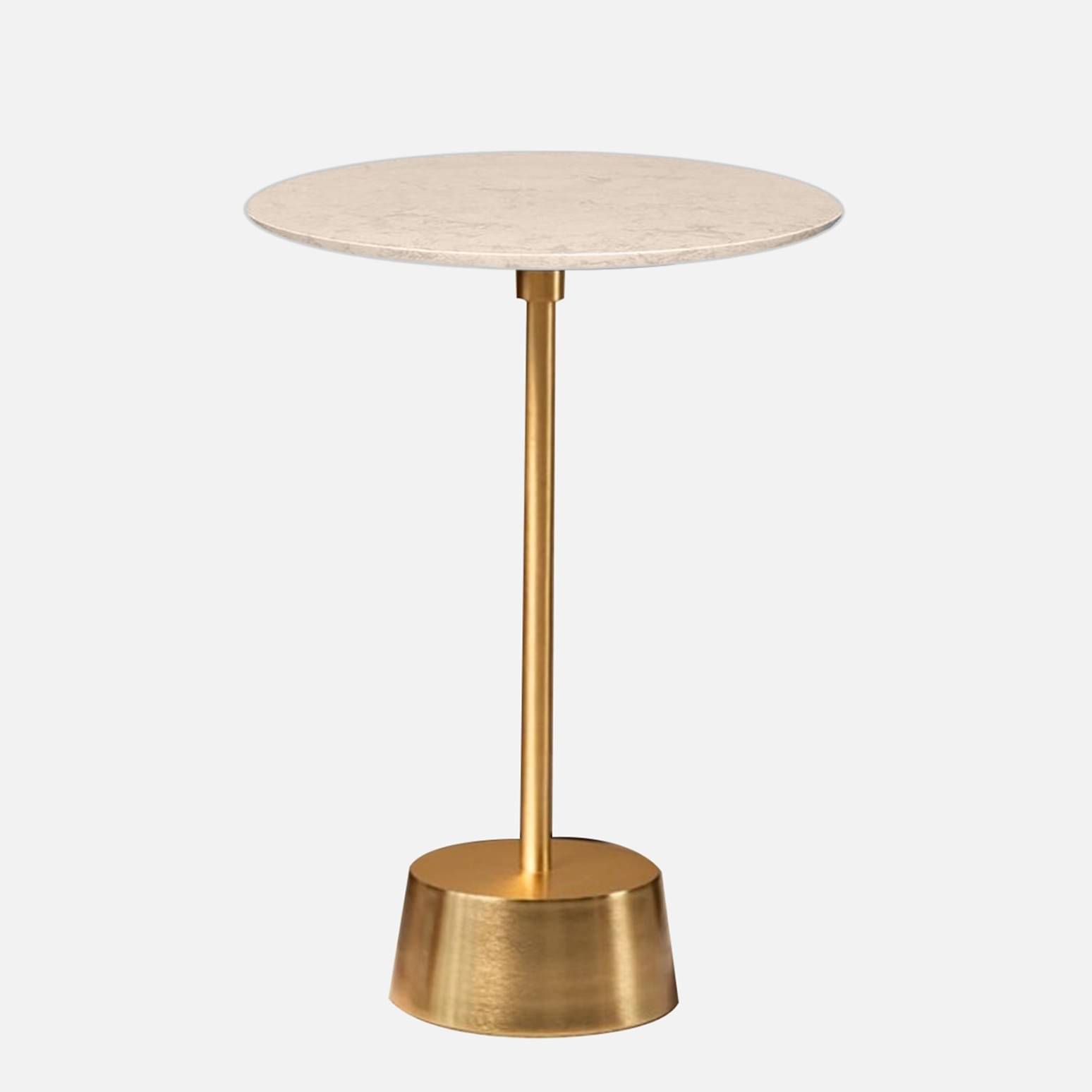 Bristol End Table In White & Gold Colour