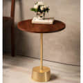 Bristol End Table In Walnut & Gold Colour - right_view