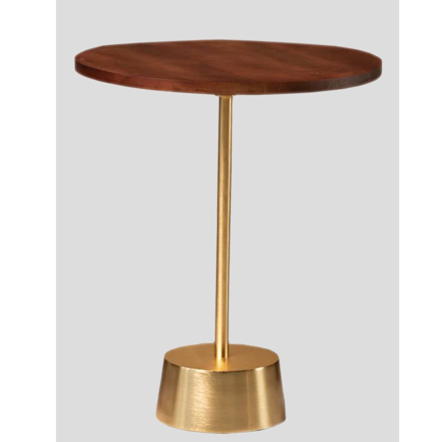 Bristol End Table In Walnut & Gold Colour
