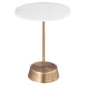 Bristol Marble Top End Table in White & Gold Finish - front_view