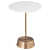 Bristol Marble Top End Table in White & Gold Finish - front_view