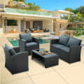 4 PCS Wicker Rattan Outdoor Sofa Set - photo
