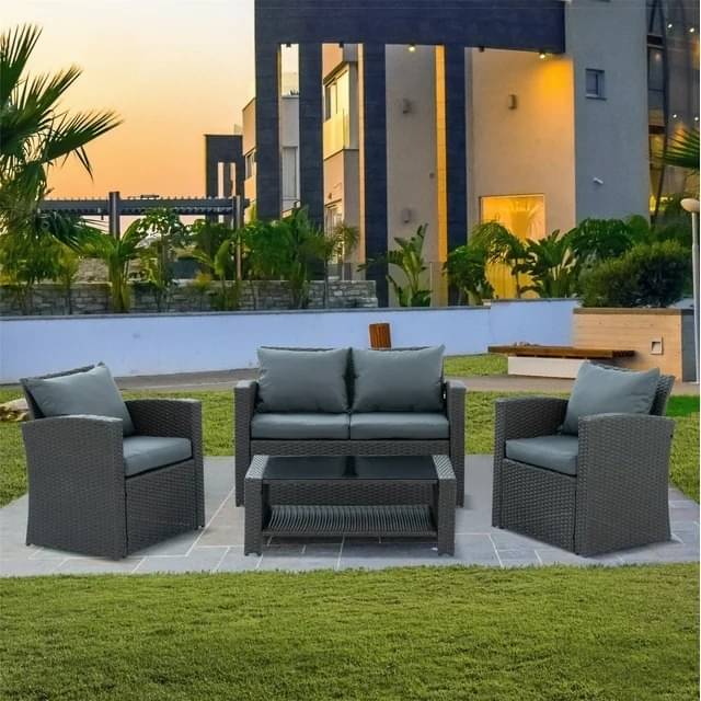 4 PCS Wicker Rattan Outdoor Sofa Set