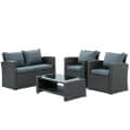 4 PCS Wicker Rattan Outdoor Sofa Set - rear_view
