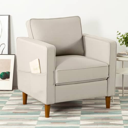 Sapa Fabric 1 Seater Sofa In Beige Colour
