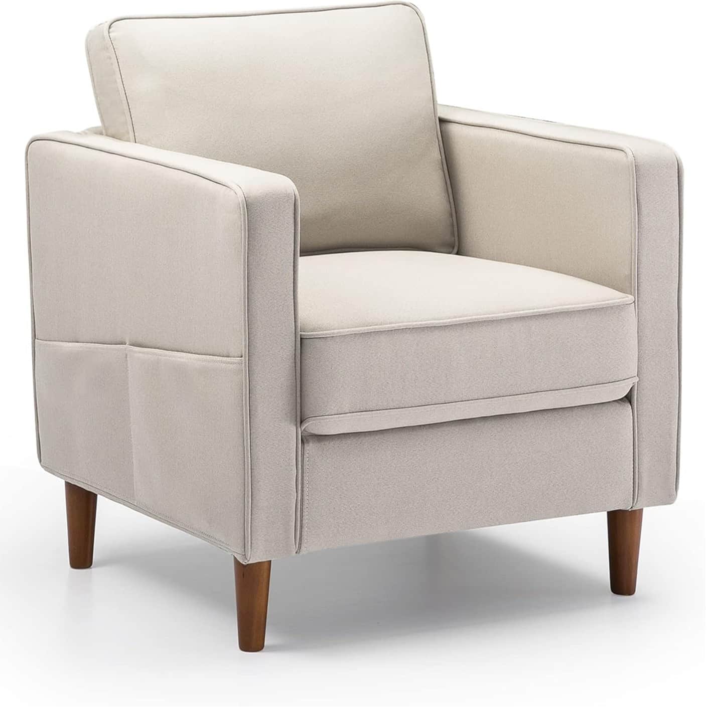 Sapa Fabric 1 Seater Sofa In Beige Colour - front_view