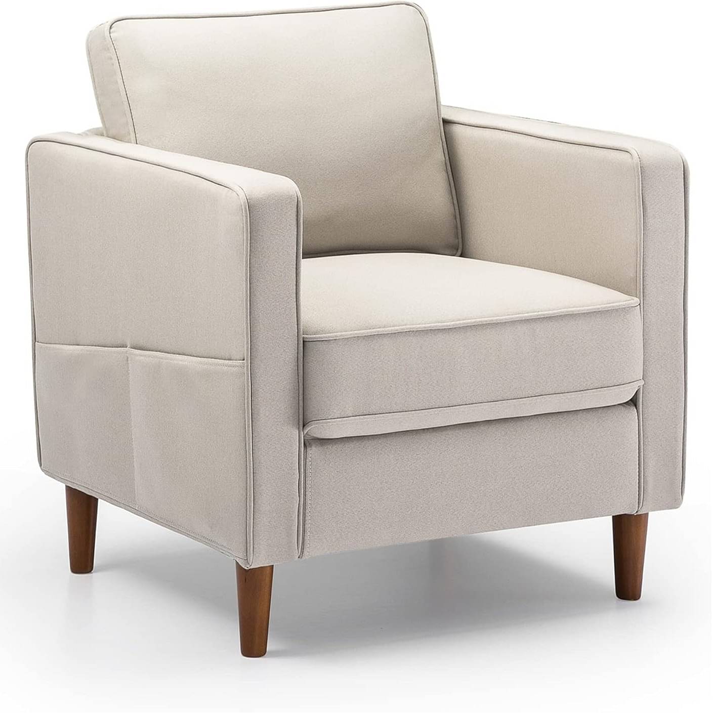 Sapa Fabric 1 Seater Sofa In Beige Colour