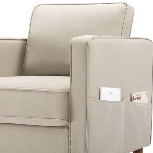 Sapa Fabric 1 Seater Sofa In Beige Colour