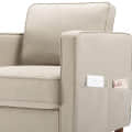 Sapa Fabric 1 Seater Sofa In Beige Colour - rear_view