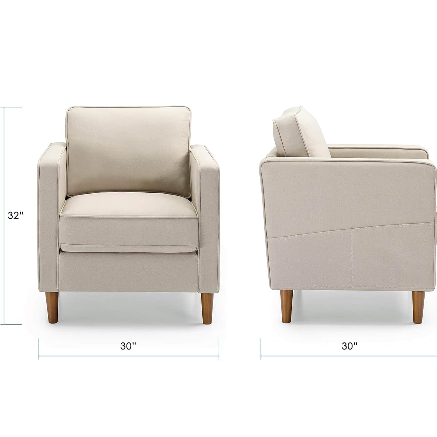 Sapa Fabric 1 Seater Sofa In Beige Colour - left_view