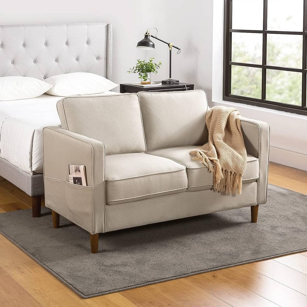 Sapa Fabric 2 Seater Sofa In Beige Colour