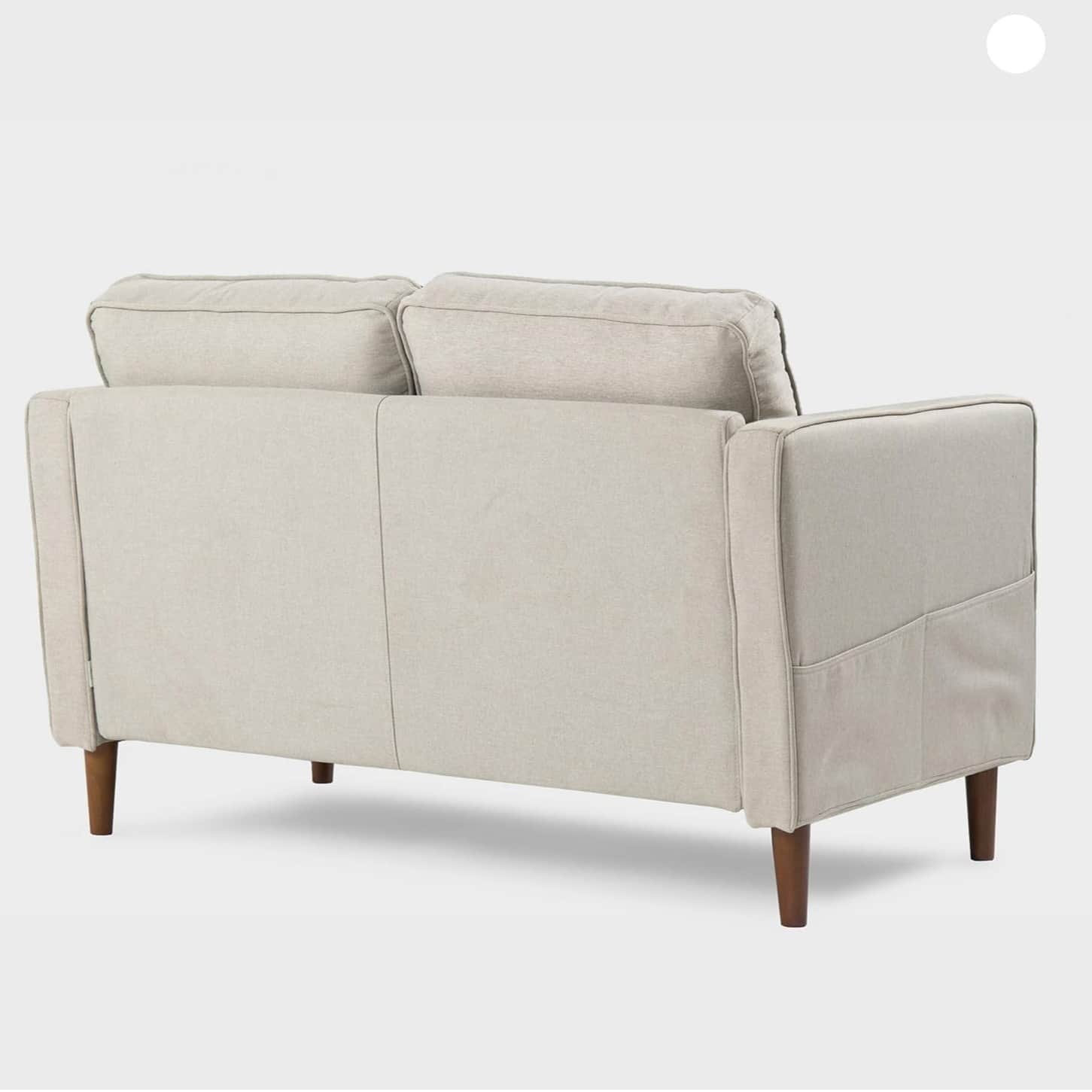 Sapa Fabric 2 Seater Sofa In Beige Colour - rear_view