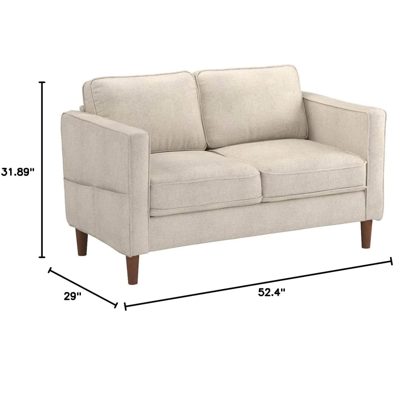 Sapa Fabric 2 Seater Sofa In Beige Colour - right_view