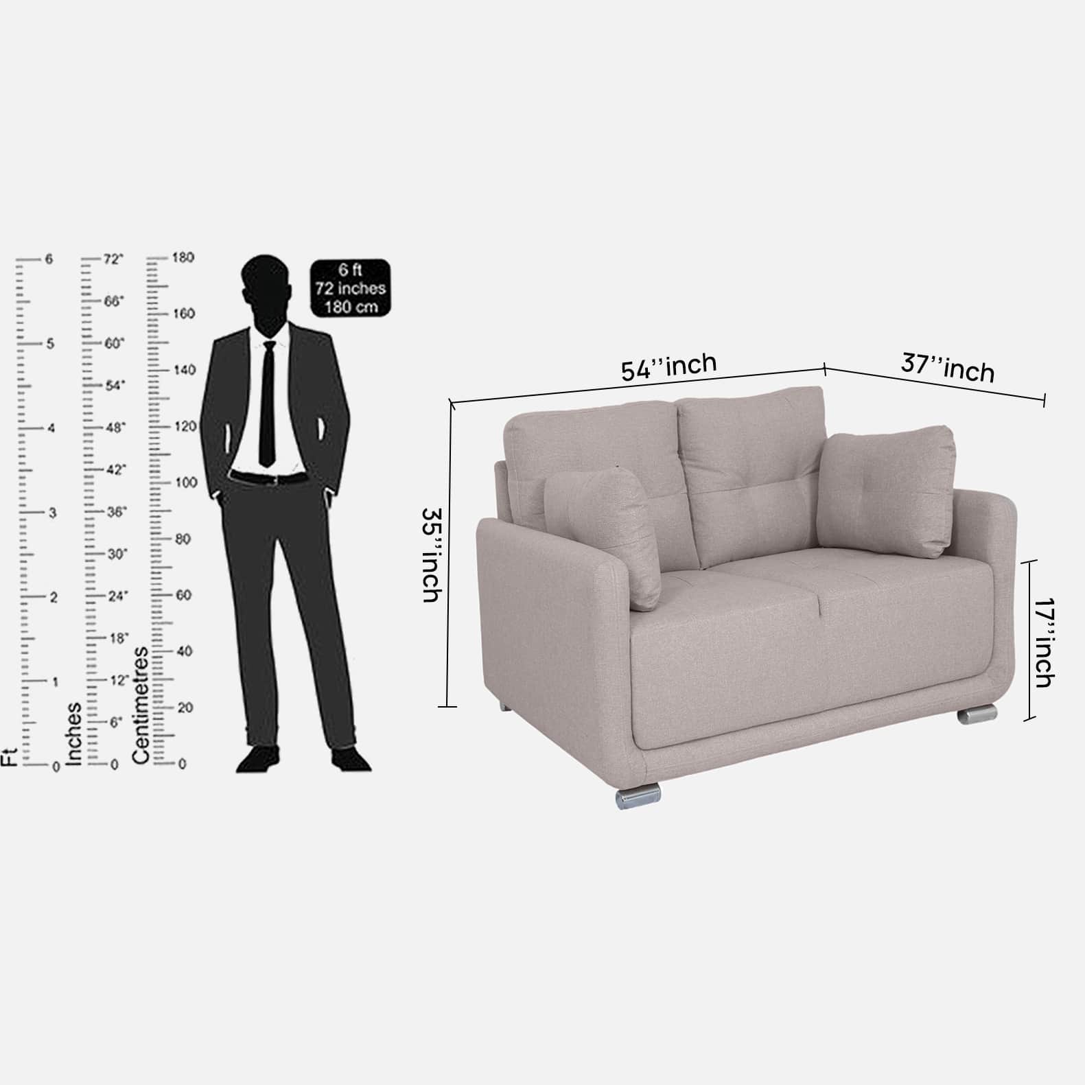 Sapa 2 Seater Fabirc Sofa - right_view