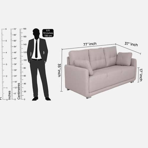 Sapa 3 Seater Sofa in Beige Colour