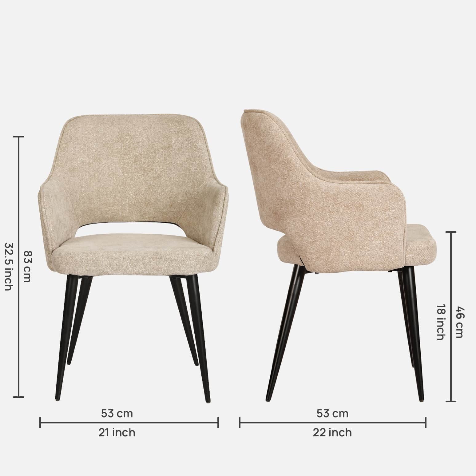 Modway Armchair with Beige and Black Color - front_view