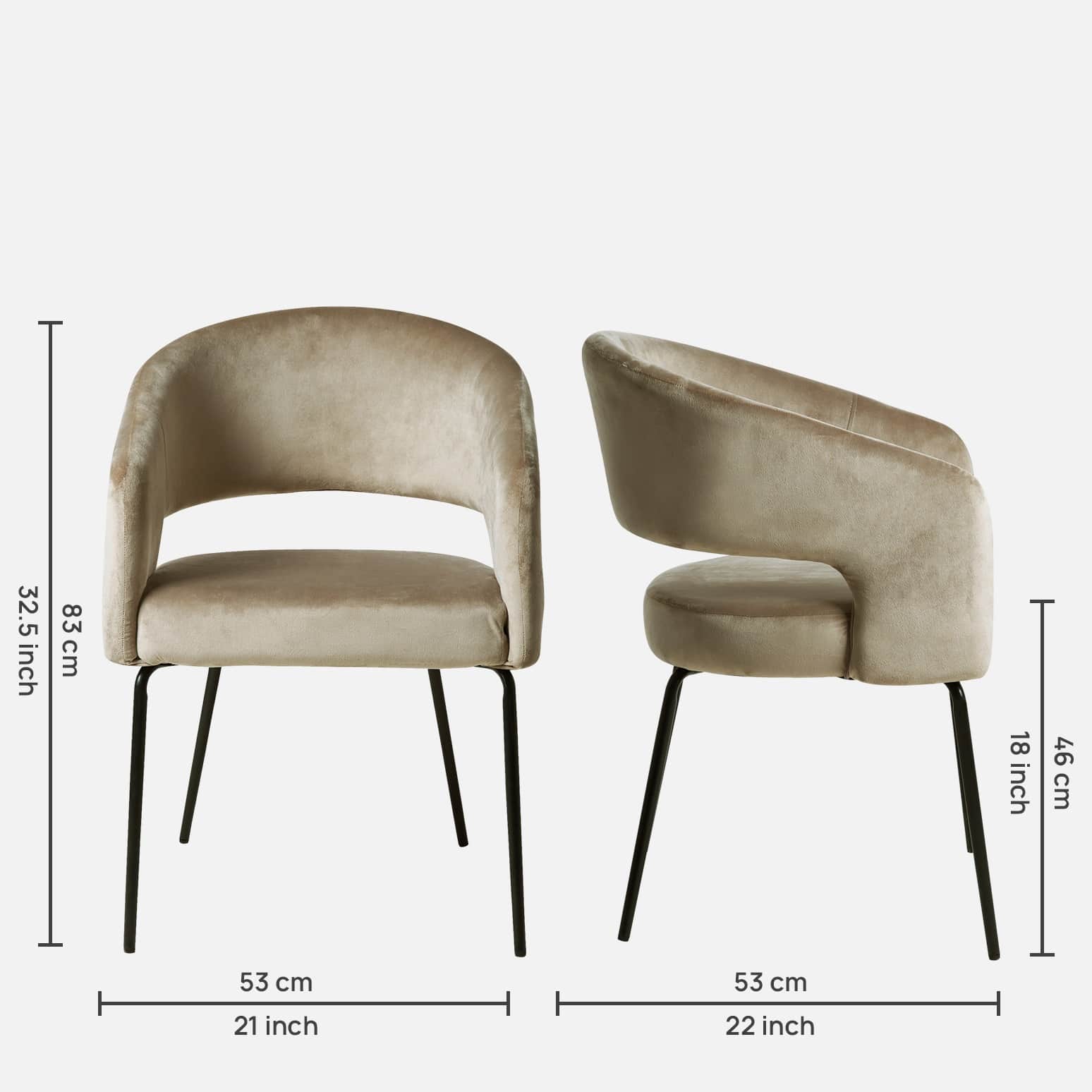 Toreon Arm Chair in beige color - front_view