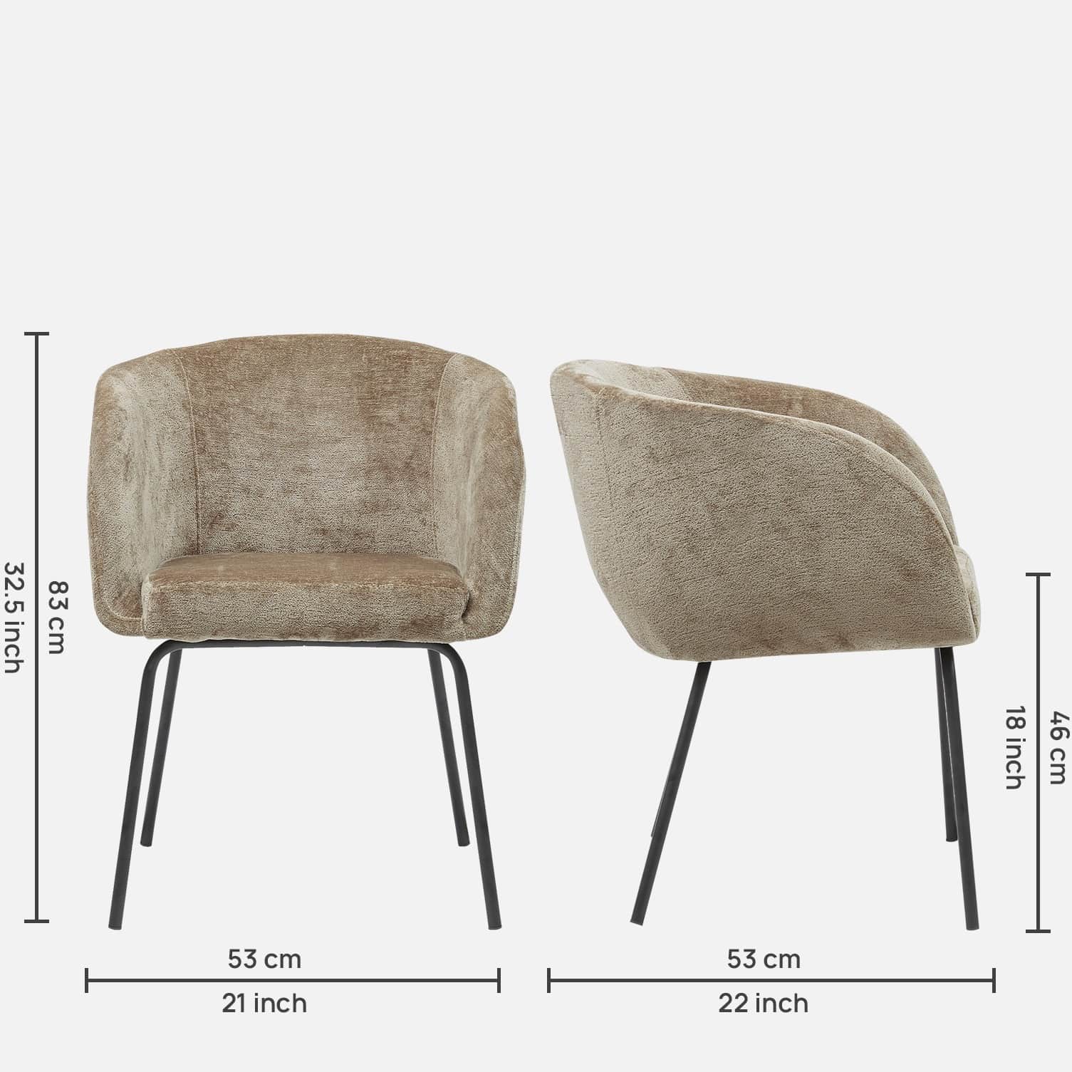 Patron Arm Chair in Beige and Black color - left_view