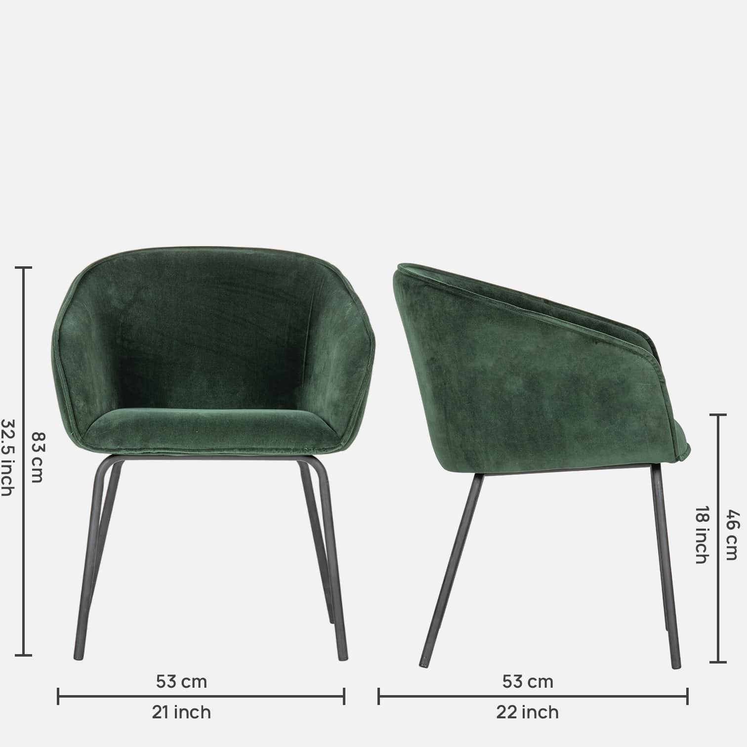 Patron Metal Arm Chair in Green color - left_view