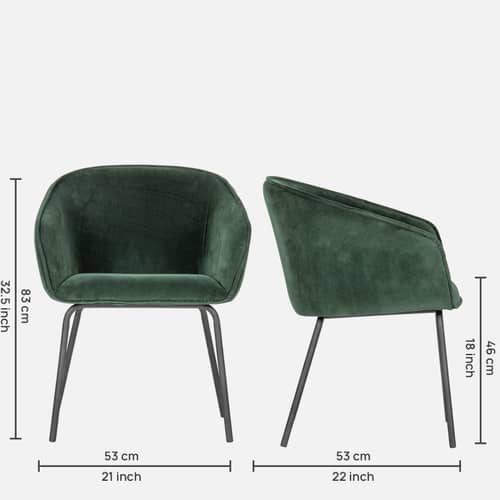 Patron Metal Arm Chair in Green color