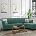 Jack | Velvet LHS Sectional Sofa in Green Color - photo