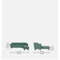 Jack | Velvet LHS Sectional Sofa in Green Color - front_view