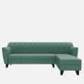 Jack | Velvet LHS Sectional Sofa in Green Color - right_view