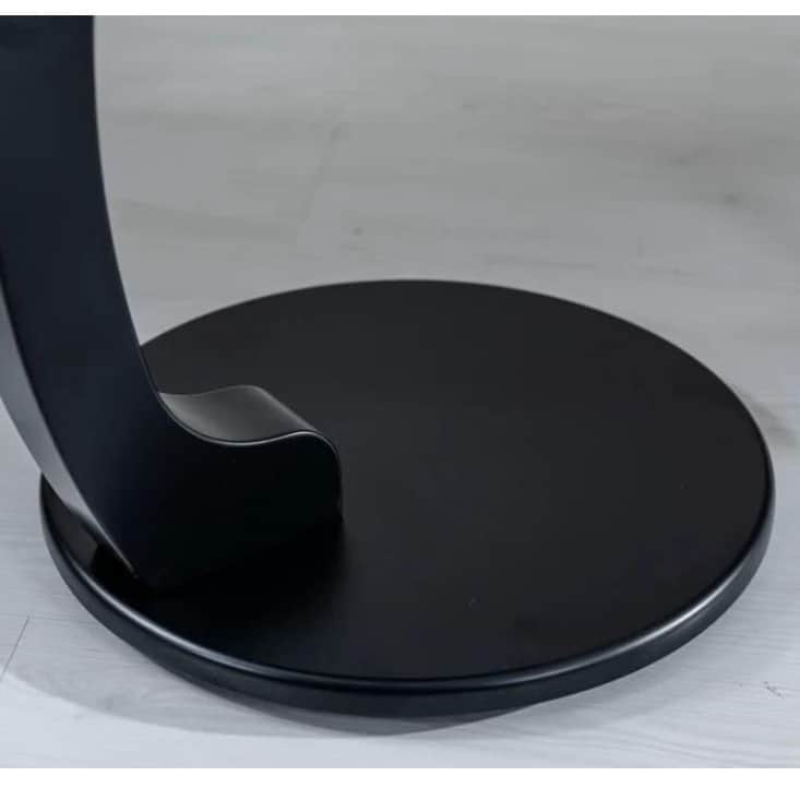 Bristo Round C Shaped End Table with Black Color - top_view