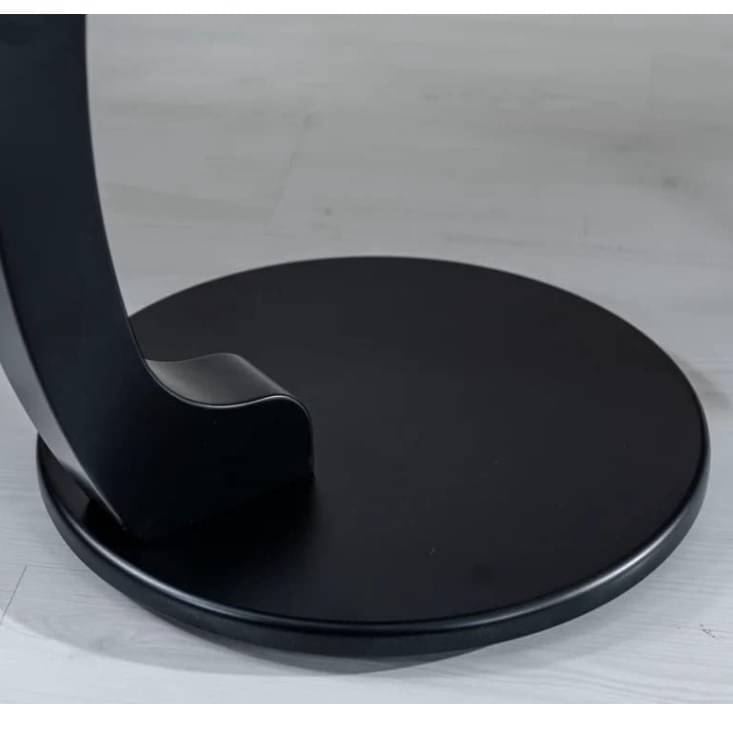Bristo Round C Shaped End Table with Black Color