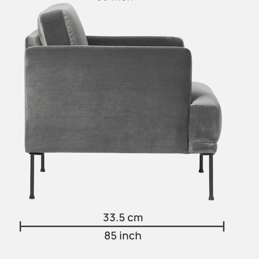 Milton Modern Arm Sofa with Grey color