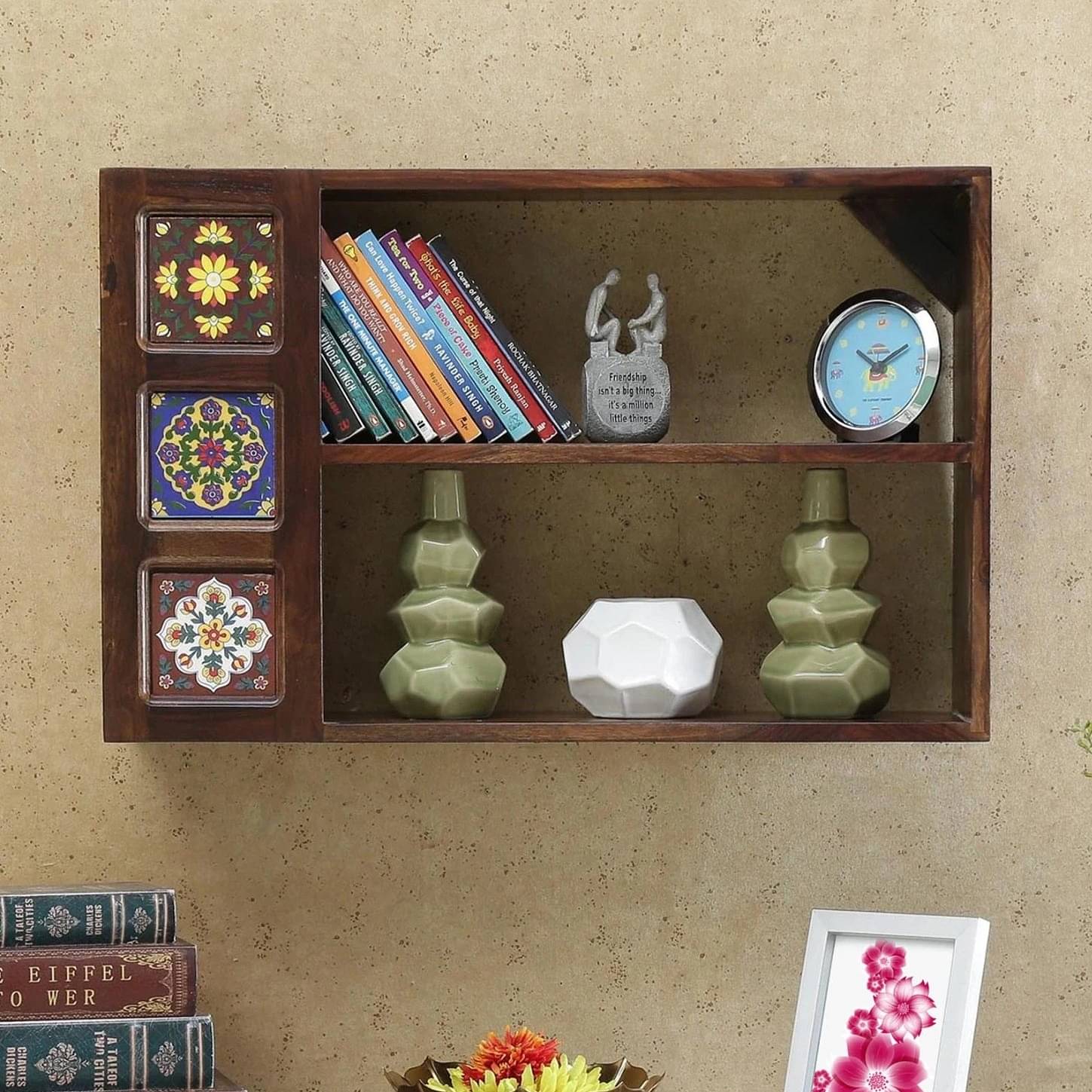 Omega Solid Wooden Wall  Book Shelf