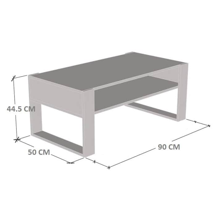 Marin Engineered wooden coffee Table(White & Dark Brown) - left_view