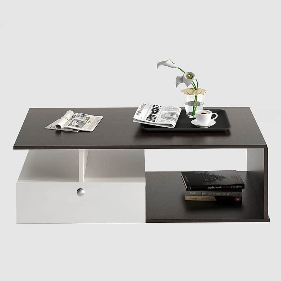 Marin wooden Rectangular coffee Table - front_view