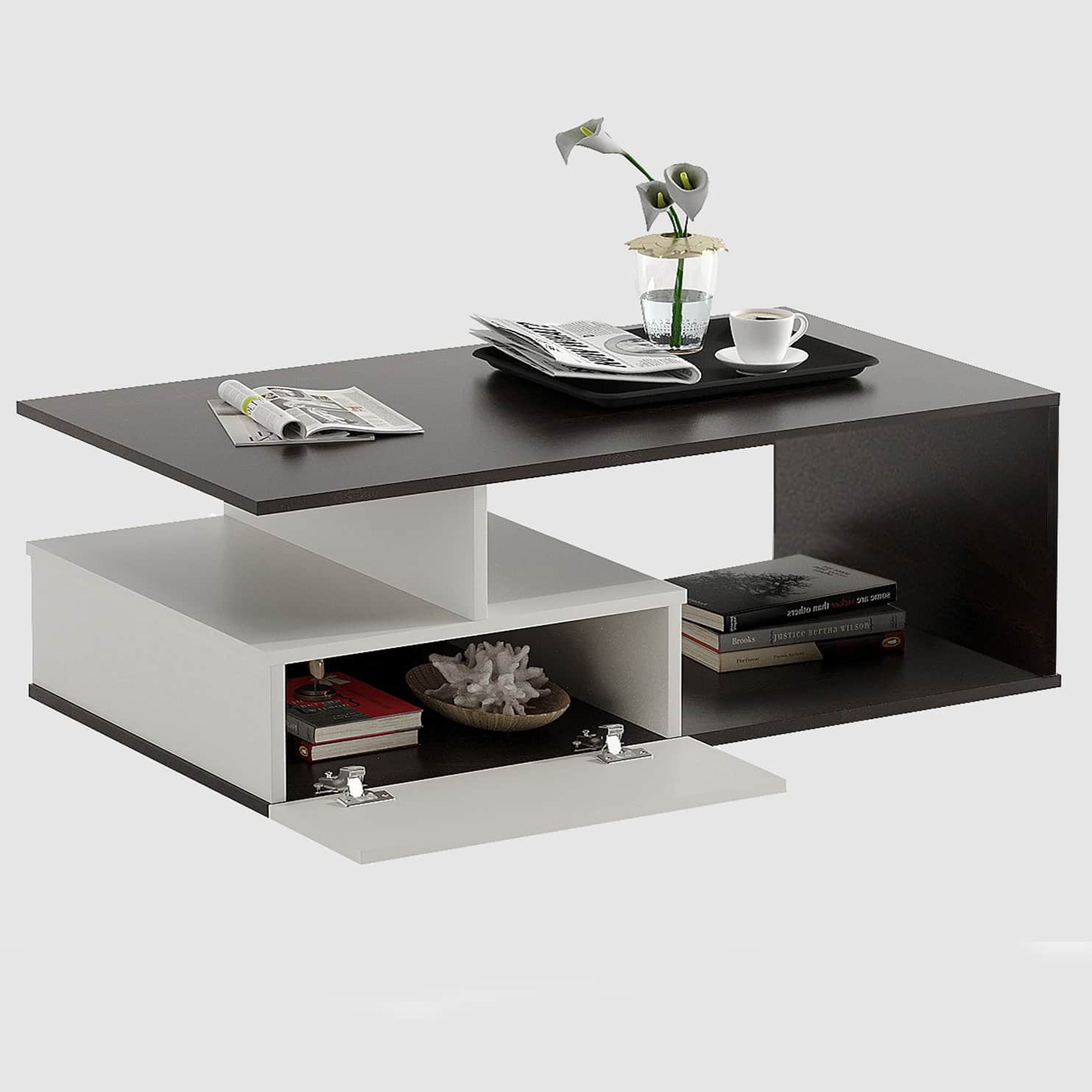 Marin wooden Rectangular coffee Table - rear_view