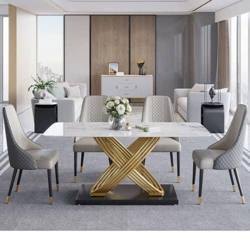 Denver 6 Seater Metal Dining Table