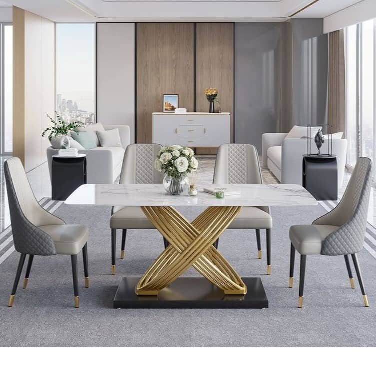 Denver 6 Seater Metal Dining Table