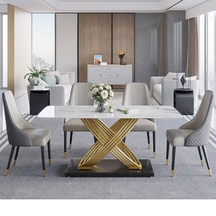 Denver 6 Seater Metal Dining Table
