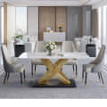 Denver 6 Seater Metal Dining Table - photo