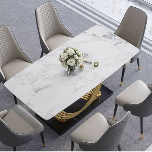 Denver 6 Seater Metal Dining Table