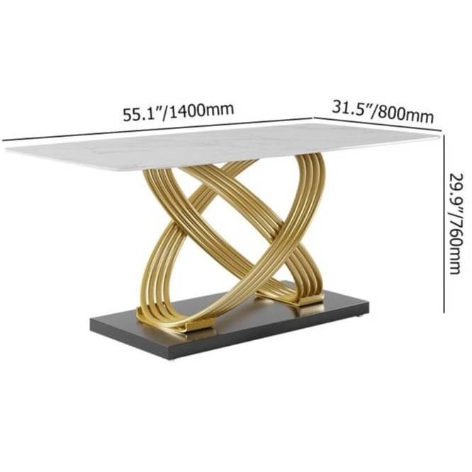 Denver 6 Seater Metal Dining Table