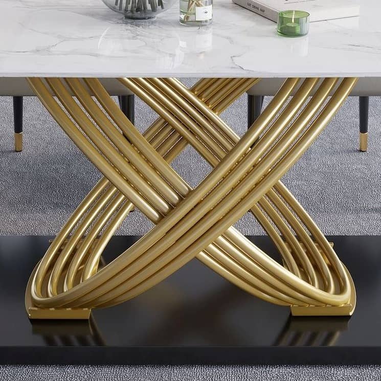 Denver 6 Seater Metal Dining Table