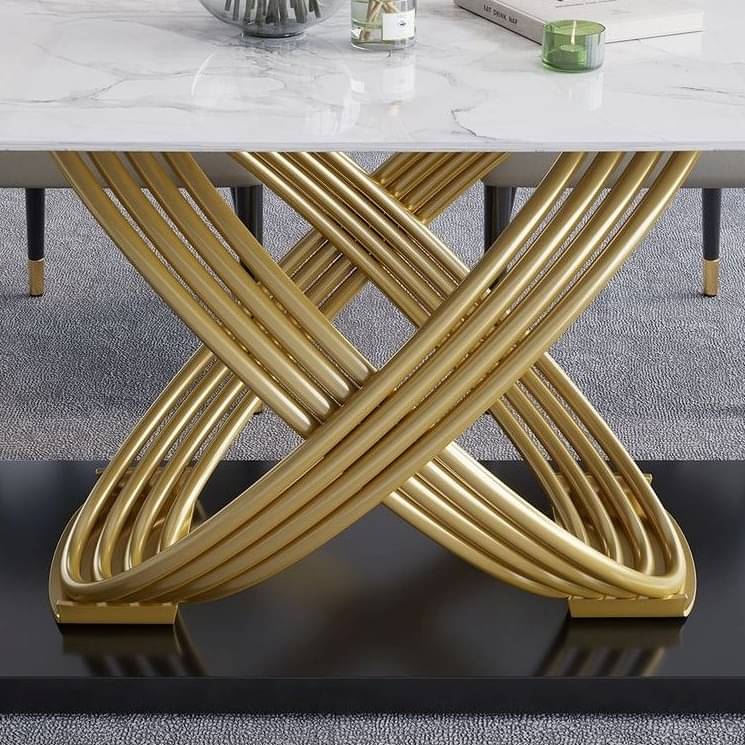 Denver 6 Seater Metal Dining Table