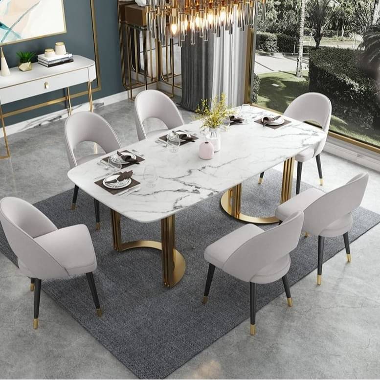 Denver 6 seater Dining Table With Marble Top
